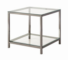 Load image into Gallery viewer, Trini End Table with Glass Shelf Black Nickel
