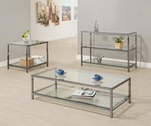 Load image into Gallery viewer, Trini End Table with Glass Shelf Black Nickel
