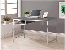 Load image into Gallery viewer, Kravitz Rectangular Writing Desk Weathered Grey and Chrome
