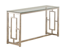 Load image into Gallery viewer, Merced Rectangle Glass Top Sofa Table Nickel
