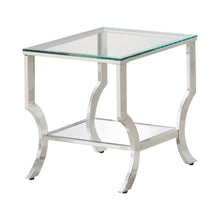 Load image into Gallery viewer, Saide Square End Table with Mirrored Shelf Chrome
