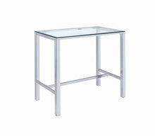 Load image into Gallery viewer, Tolbert Bar Table with Glass Top Chrome
