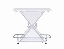 Load image into Gallery viewer, Atoka X-shaped Bar Unit with Wine Bottle Storage Glossy White
