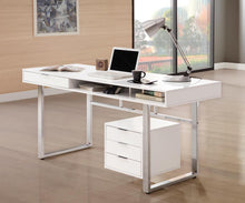 Load image into Gallery viewer, Whitman 4-drawer Writing Desk Glossy White
