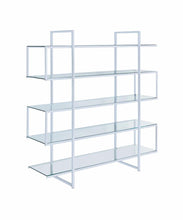 Load image into Gallery viewer, Elmer 5-shelf Bookcase Chrome and Clear
