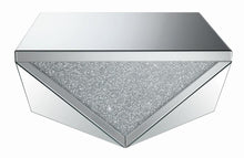 Load image into Gallery viewer, Amore Square Coffee Table with Triangle Detailing Silver and Clear Mirror
