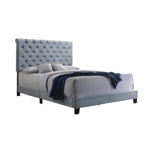 Load image into Gallery viewer, Warner Eastern King Upholstered Bed Slate Blue
