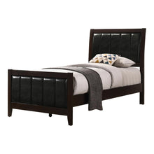 Load image into Gallery viewer, Carlton Twin Upholstered Panel Bed Cappuccino and Black

