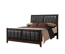 Load image into Gallery viewer, Carlton Full Upholstered Panel Bed Cappuccino and Black
