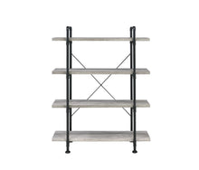 Load image into Gallery viewer, Delray 4-tier Open Shelving Bookcase Grey Driftwood and Black
