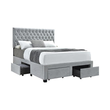 Load image into Gallery viewer, Soledad Eastern King, Full, &amp; Queen 4-drawer Button Tufted Storage Bed Black &amp; White
