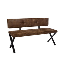 Load image into Gallery viewer, Abbott Upholstered Dining Bench Antique Brown and Matte Black
