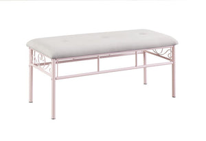 Massi Tufted Upholstered Bench Powder Pink