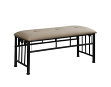 Load image into Gallery viewer, Livingston Upholstered Bench Brown and Dark Bronze
