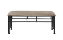 Load image into Gallery viewer, Livingston Upholstered Bench Brown and Dark Bronze
