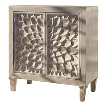 Load image into Gallery viewer, Clarkia Accent Cabinet with Floral Carved Door White
