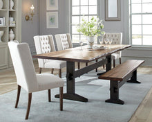 Load image into Gallery viewer, Bexley Live Edge Trestle Dining Table Natural Honey and Espresso
