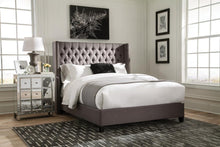 Load image into Gallery viewer, Bancroft Demi-wing Upholstered Full Bed Grey
