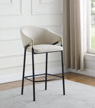 Load image into Gallery viewer, Chadwick Sloped Arm Bar Stools Beige and Glossy Black (Set of 2)
