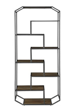 Load image into Gallery viewer, Leland 6-shelf Bookcase Rustic Brown and Dark Grey
