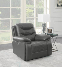 Load image into Gallery viewer, Flamenco Tufted Upholstered Power Recliner Charcoal
