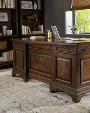 Load image into Gallery viewer, Hartshill Executive Desk with File Cabinets Burnished Oak
