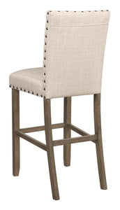 Ralland Upholstered Bar Stools with Nailhead Trim Beige (Set of 2)