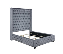 Load image into Gallery viewer, Rocori Queen Wingback Tufted Bed Grey
