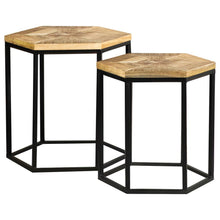 Load image into Gallery viewer, Adger 2-piece Hexagon Nesting Tables Natural and Black
