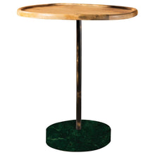 Load image into Gallery viewer, Ginevra Round Marble Base Accent Table Natural and Green
