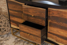 Load image into Gallery viewer, Zara 2-drawer Accent Cabinet Black Walnut and Gold
