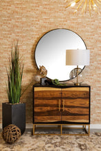 Load image into Gallery viewer, Zara 2-door Accent Cabinet Black Walnut and Gold
