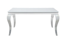 Load image into Gallery viewer, Carone Rectangular Glass Top Dining Table White and Chrome
