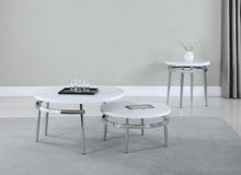 Load image into Gallery viewer, Avilla Round Nesting Coffee Table White and Chrome
