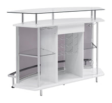 Load image into Gallery viewer, Gideon Crescent Shaped Glass Top Bar Unit with Drawer
