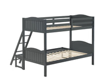 Load image into Gallery viewer, Arlo Twin Over Full Bunk Bed with Ladder Grey
