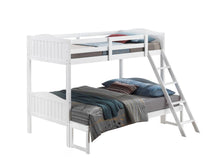 Load image into Gallery viewer, Arlo Twin Over Full Bunk Bed with Ladder White
