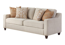 Load image into Gallery viewer, Christine Upholstered Cushion Back Sofa Beige
