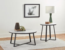 Load image into Gallery viewer, Hugo Metal Base Round End Table White and Matte Black
