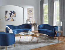 Load image into Gallery viewer, Sophia Upholstered Vertical Channel Tufted Chair Blue
