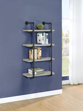 Load image into Gallery viewer, Elmcrest 24-inch Wall Shelf Black and Grey Driftwood
