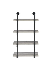 Load image into Gallery viewer, Elmcrest 24-inch Wall Shelf Black and Grey Driftwood
