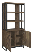 Load image into Gallery viewer, Millbrook 2-door Bookcase Rustic Oak Herringbone and Gunmetal
