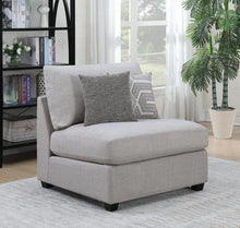 Load image into Gallery viewer, Cambria Upholstered Armless Chair Grey
