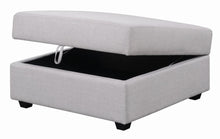 Load image into Gallery viewer, Cambria Upholstered Square Storage Ottoman Grey
