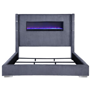 Tisdall California King, E.King & Queen Bed Grey, Black & Queen