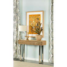 Load image into Gallery viewer, Draco Console Table with Hand Carved Drawers Natural image
