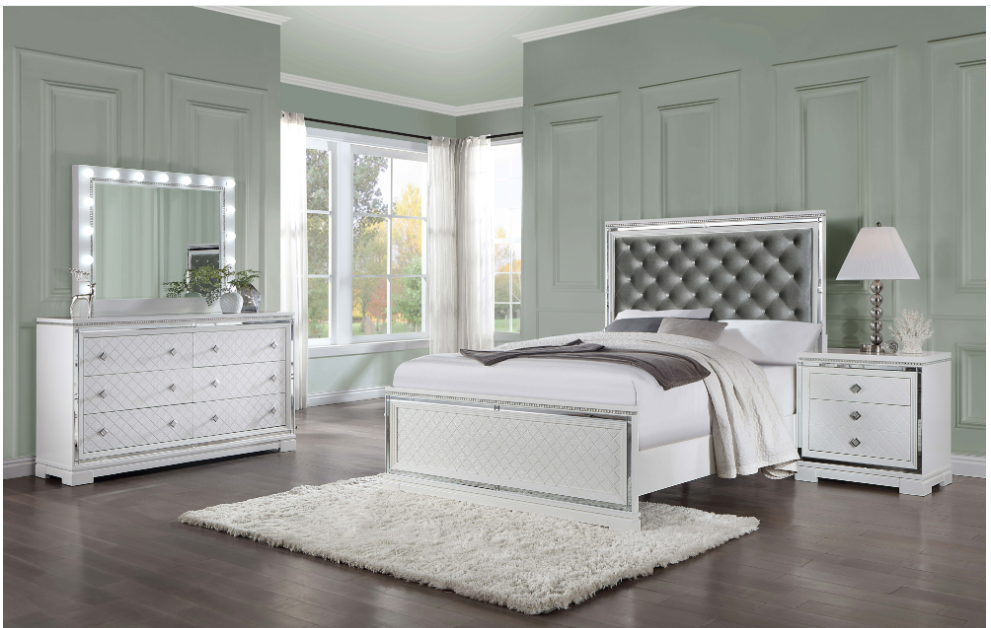 Eleanor Upholstered Tufted Bedroom Set White