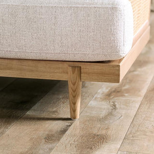 ALESUND Loveseat, Beige/Light Oak, Natural & Brown