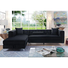 Load image into Gallery viewer, Amie Glam Gray &amp; Black Sectional w/Storage
